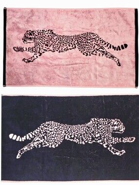 Bebe Cheetah Print Reversible Oversized Hand Towel